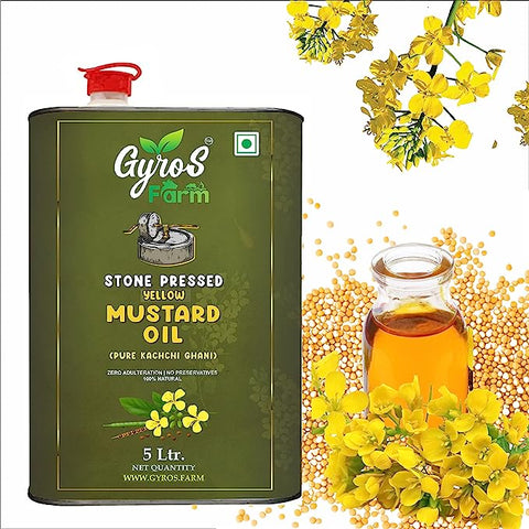 Gyros farm | Stone Cold Wood Pressed | Yellow Mustard (Sarson) Oil