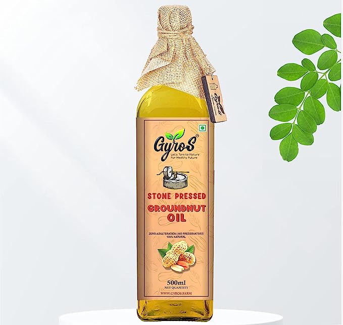 Gyros farm | Stone Cold Wood Pressed | Groundnut Oil | Chekku/Virgin