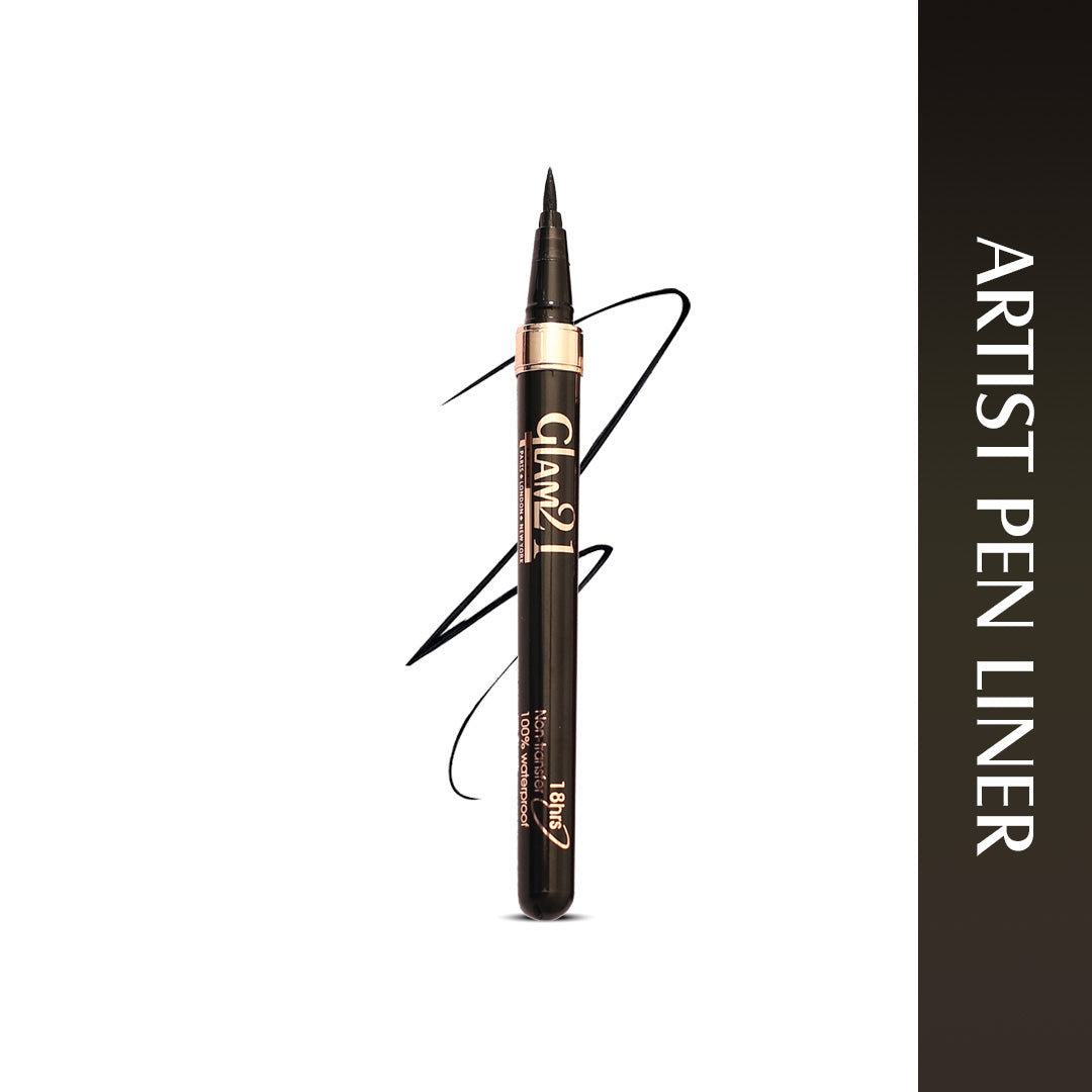 Glam21 Pen Eyeliner Long Lasting | Smudge Proof | Highly Pigmented | Artist Pen Eyeliner 2 g (Black)