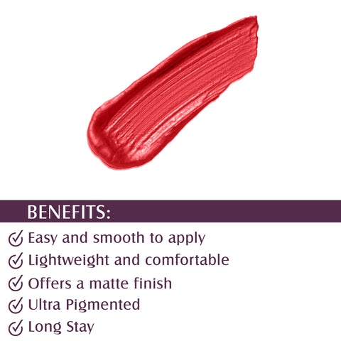 Glam21 Matte Lippie No Transfer Lip Gloss Lightweight Comfortable Creamy Formula (4 g, Red Magic)