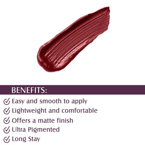 Glam21 Matte Lippie No Transfer Lip Gloss Lightweight Comfortable Creamy Formula (4 g, Garnet)