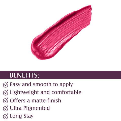 Glam21 Matte Lippie No Transfer Lip Gloss Lightweight Comfortable Creamy Formula (4 g, Pink Lagoon)