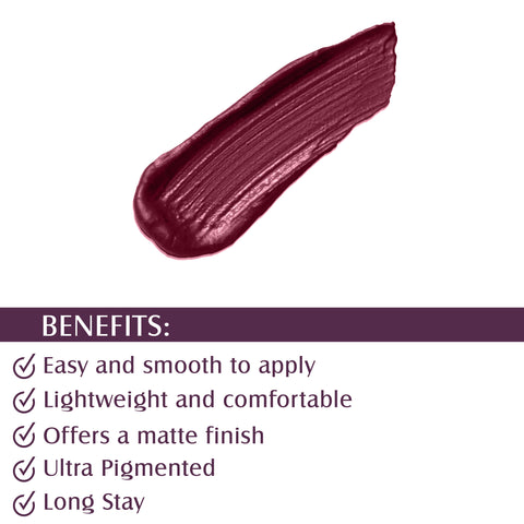 Glam21 Matte Lippie No Transfer Lip Gloss Lightweight Comfortable Creamy Formula (4 g, Marlot)