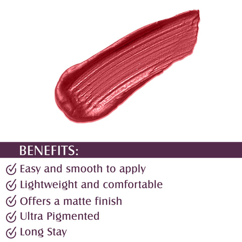 Glam21 Matte Lippie No Transfer Lip Gloss Lightweight Comfortable Creamy Formula (4 g, Super Red)