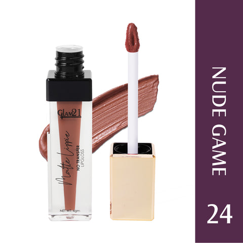 Glam21 Matte Lippie No Transfer Lip Gloss Lightweight Comfortable Creamy Formula (4 g, Nude Game)