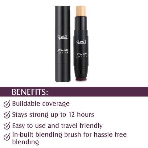 Glam21 Ultimate Cover Foundation Stick Easy to Blend & Gives Matte Finish upto 12 Hours Foundation (06-Truffle, 8 g)