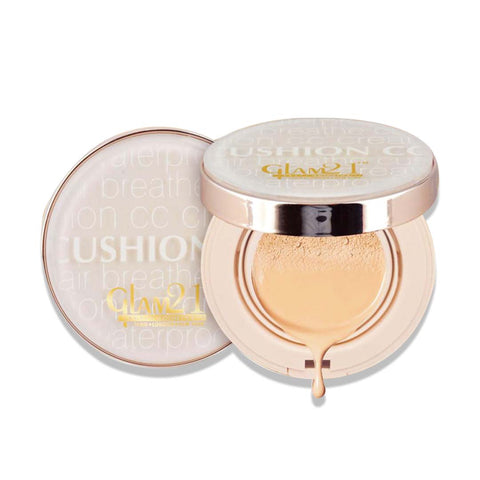 Glam21 Cushion Compact Powder LongLasting Makeup upto 12hrs Matte Finish with Vitamin-E Compact (Shade-03, 9 g)