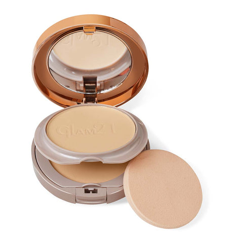 Glam21 Duo Finish Bright Skin Powder for Longlasting Smooth Satin Texture Matte Finish Compact (Honey, 24 g)