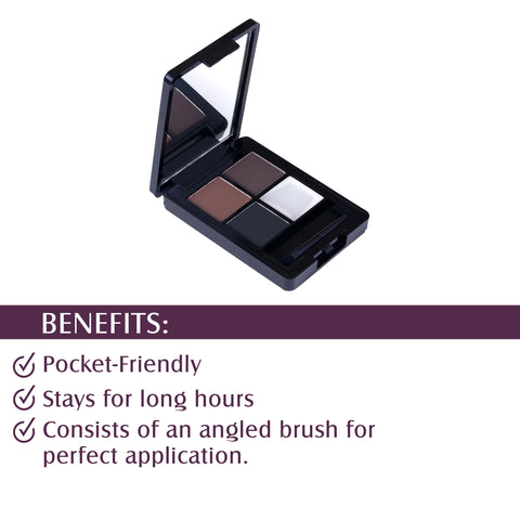 Glam21 4-in-1 Eyebrow Palette Micro Pigments, Smudge Proof, Longlasting Eye Make-up Kit 9 g (SEDUCTIVE)