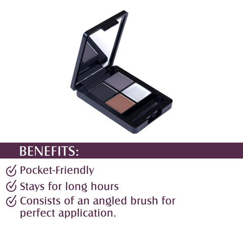 Glam21 4-in-1 Eyebrow Palette Micro Pigments, Smudge Proof, Longlasting Eye Make-up Kit 9 g (MYSTERIOUS)