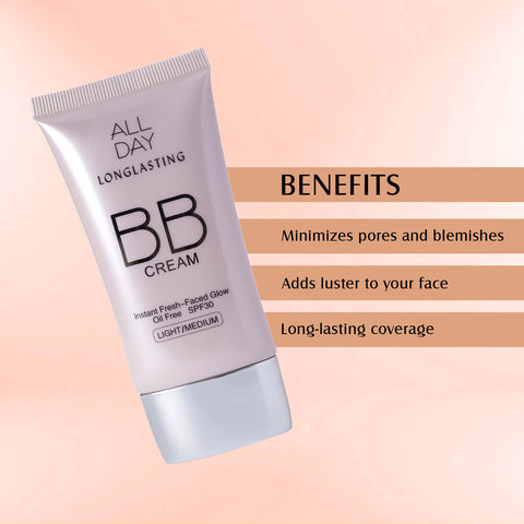 Glam21 BB Cream Instant Brightness Longlasting Coverage+SPF30| Lightweight Soft Texture Foundation, 40g (Shade-A03 PASTELLE)