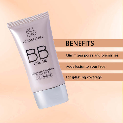 Glam21 BB Cream Instant Brightness Longlasting Coverage+SPF30| Lightweight Soft Texture Foundation, 40g (Shade-B02 SOFT BEIGE)