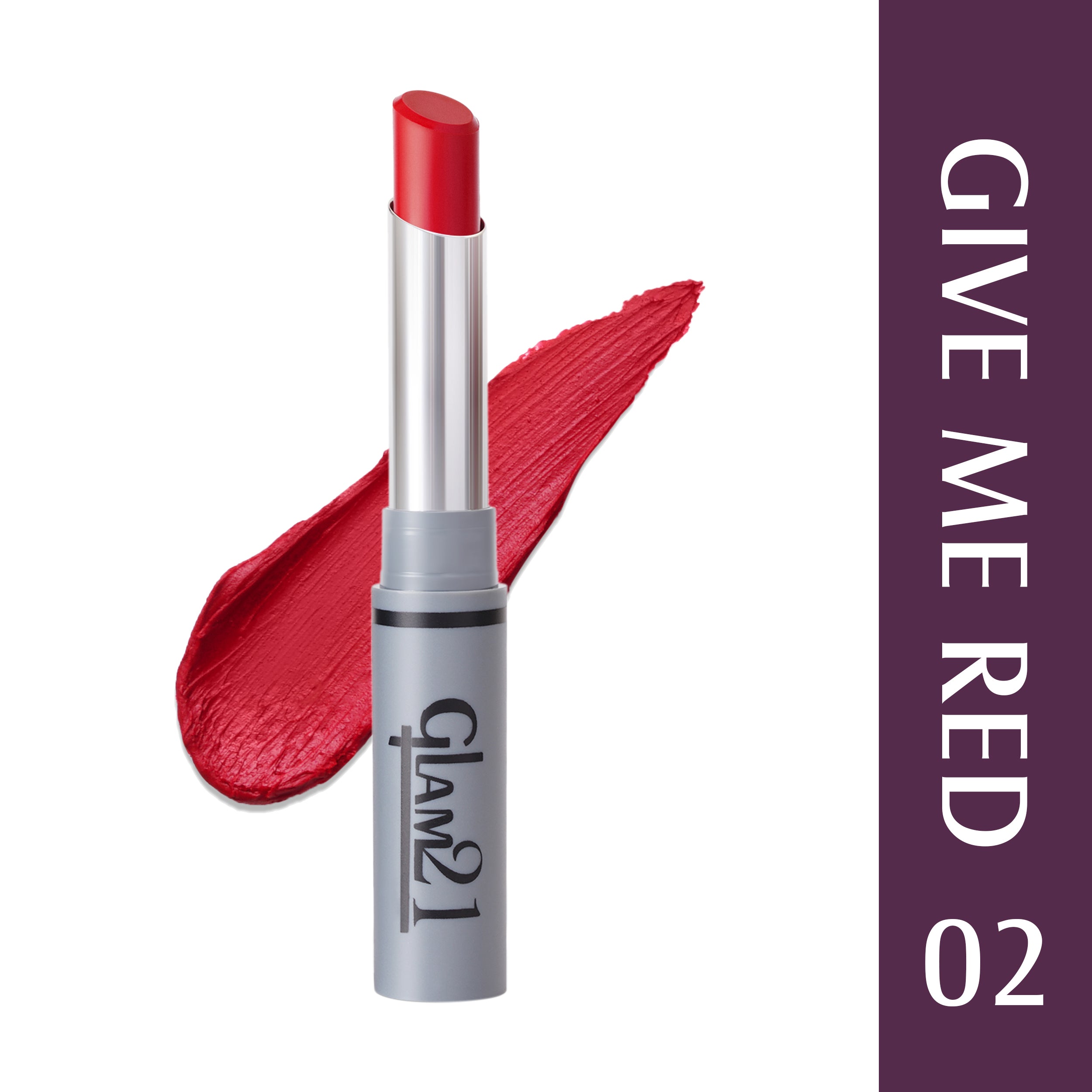 Glam21 Non Transfer Lipstick-Longlasting & Lightweight Creamy Matte Formula, 2.8g - Give Me Red-03