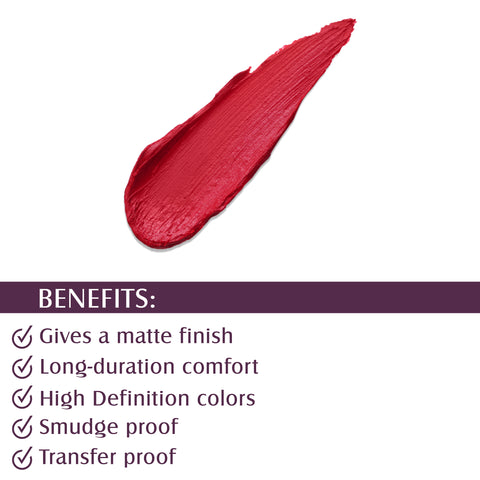 Glam21 Non Transfer Lipstick-Longlasting & Lightweight Creamy Matte Formula, 2.8g - Give Me Red-03