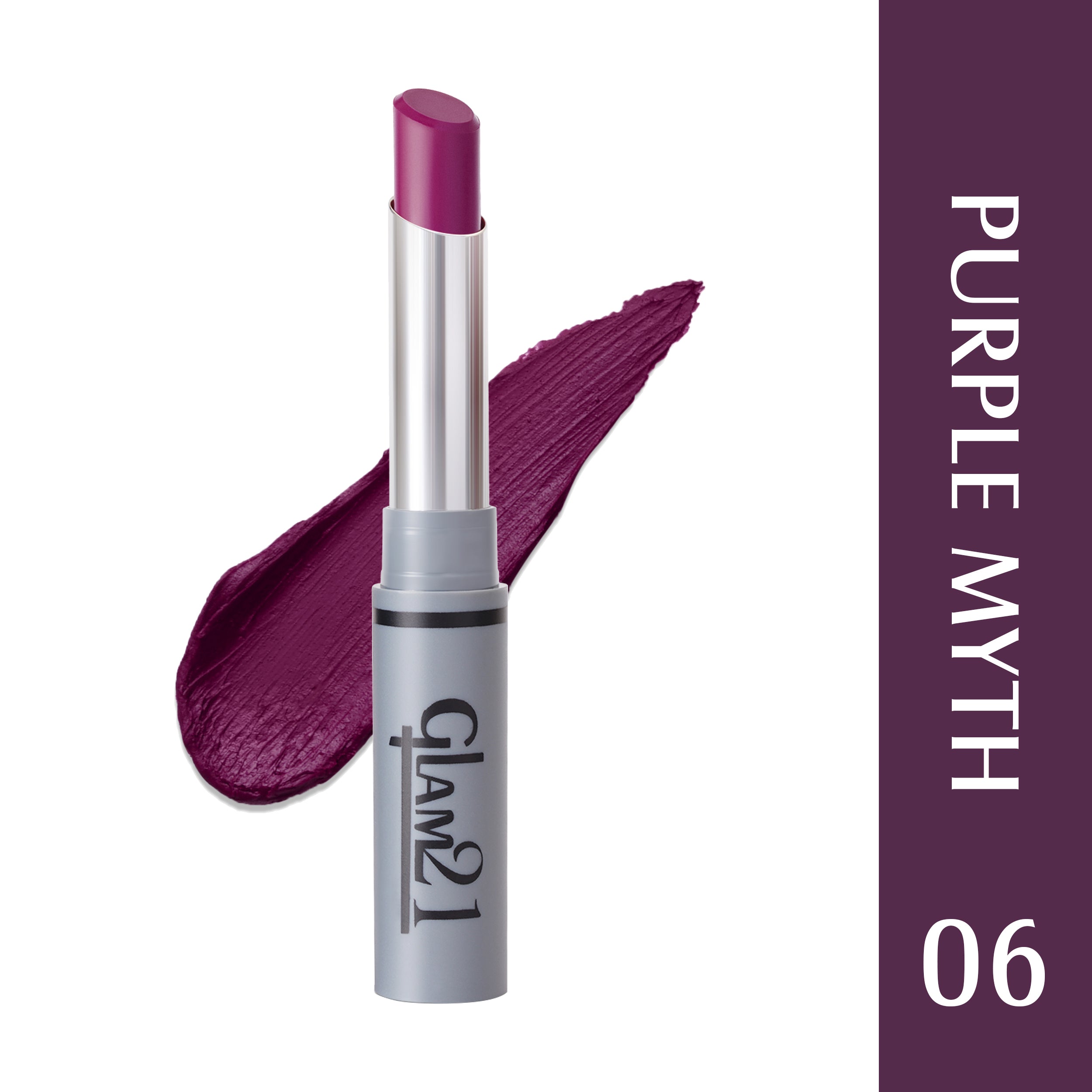 Glam21 Non Transfer Lipstick-Longlasting & Lightweight Creamy Matte Formula, 2.8g - Purple Myth-06