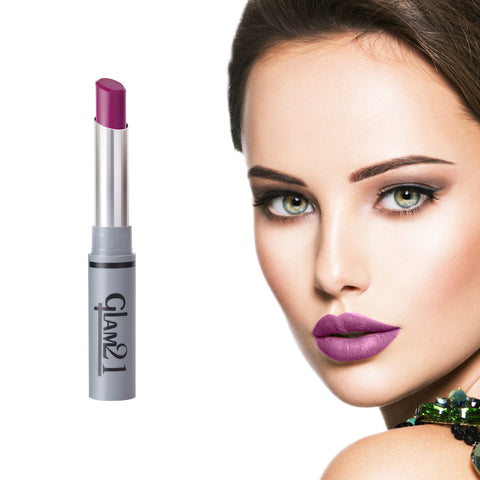 Glam21 Non Transfer Lipstick-Longlasting & Lightweight Creamy Matte Formula, 2.8g - Purple Myth-06