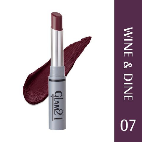 Glam21 Non Transfer Lipstick-Longlasting & Lightweight Creamy Matte Formula, 2.8g - Wine & Dine-07