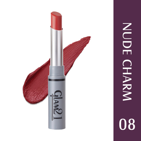 Glam21 Non Transfer Lipstick-Longlasting & Lightweight Creamy Matte Formula, 2.8g - Nude Charm-08