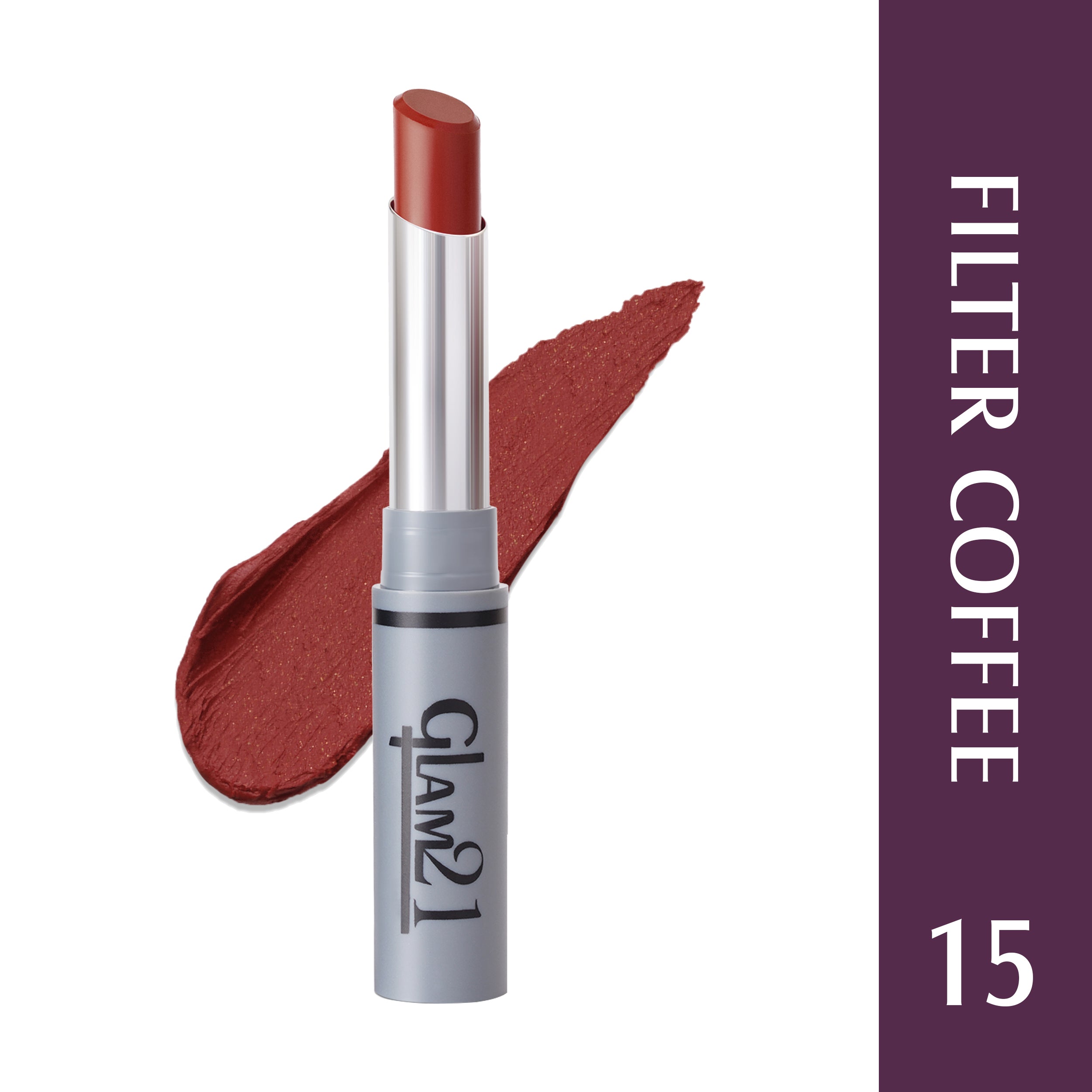 Glam21 Non Transfer Lipstick-Longlasting & Lightweight Creamy Matte Formula, 2.8g - Fliter Coffee-15