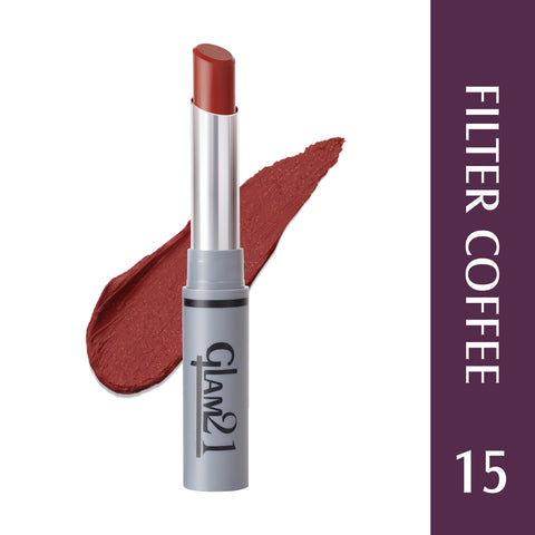 Glam21 Non Transfer Lipstick-Longlasting & Lightweight Creamy Matte Formula, 2.8g - Fliter Coffee-15