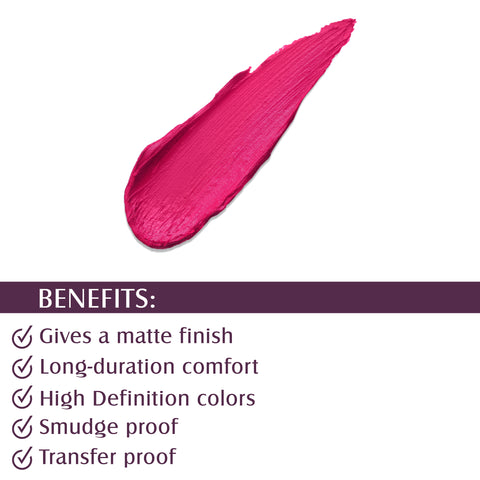 Glam21 Non Transfer Lipstick-Longlasting & Lightweight Creamy Matte Formula, 2.8g - Wild Magenta-17