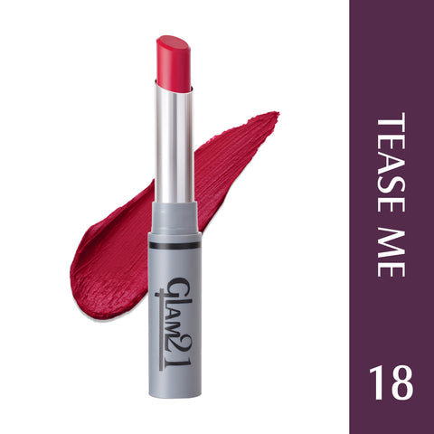 Glam21 Non Transfer Lipstick-Longlasting & Lightweight Creamy Matte Formula, 2.8g - Tease Me-18