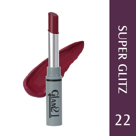 Glam21 Non Transfer Lipstick-Longlasting & Lightweight Creamy Matte Formula, 2.8g - Super Gletz-22