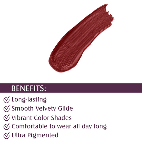 Glam21 Ultra Velvet Lipstick  Long-lasting stay on lips Lovely matte finish, 2.5gm Deep Red-03