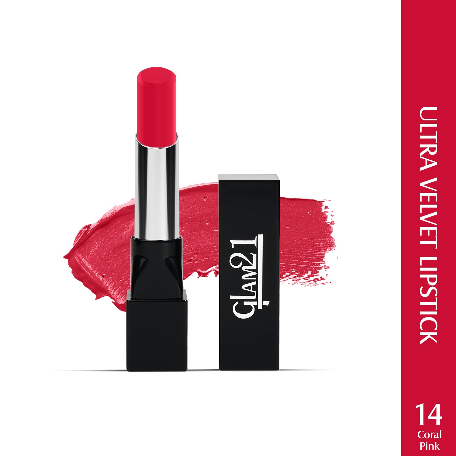 Glam21 Ultra Velvet Lipstick  Long-lasting stay on lips Lovely matte finish, 2.5gm Coral Pink-14