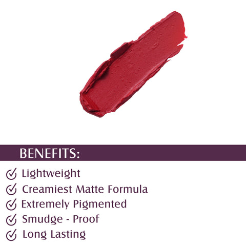 Glam21 Lip Seduction Non-Transfer Crayon Lipstick | Longlasting Creamy Matte Formula (Indian Red, 2.8 g)