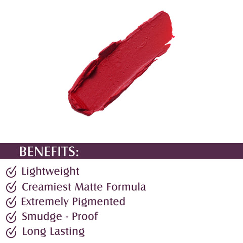 Glam21 Lip Seduction Non-Transfer Crayon Lipstick | Longlasting Creamy Matte Formula (Red Obsession-02, 2.8 g)