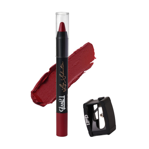 Glam21 Lip Seduction Non-Transfer Crayon Lipstick | Longlasting Creamy Matte Formula (Deep Maroon-05, 2.8 g)