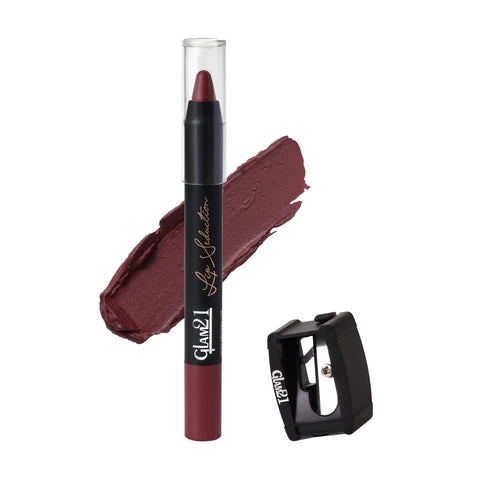 Glam21 Lip Seduction Non-Transfer Crayon Lipstick | Longlasting Creamy Matte Formula (Silky Brown-09, 2.8 g)