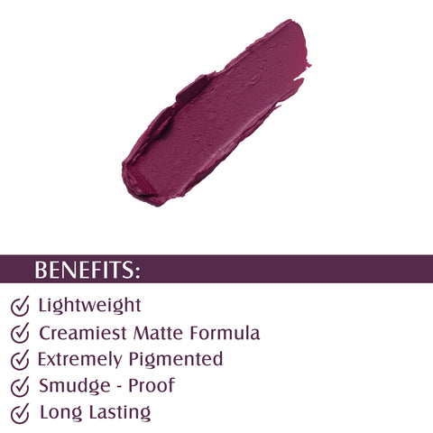 Glam21 Lip Seduction Non-Transfer Crayon Lipstick | Longlasting Creamy Matte Formula (Purple Mousse-12, 2.8 g)