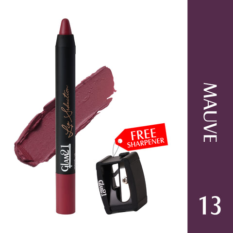 Glam21 Lip Seduction Non-Transfer Crayon Lipstick | Longlasting Creamy Matte Formula (Mauve-13, 2.8 g)