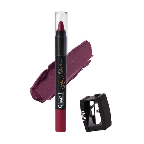 Glam21 Lip Seduction Non-Transfer Crayon Lipstick | Longlasting Creamy Matte Formula (Wine-14, 2.8 g)