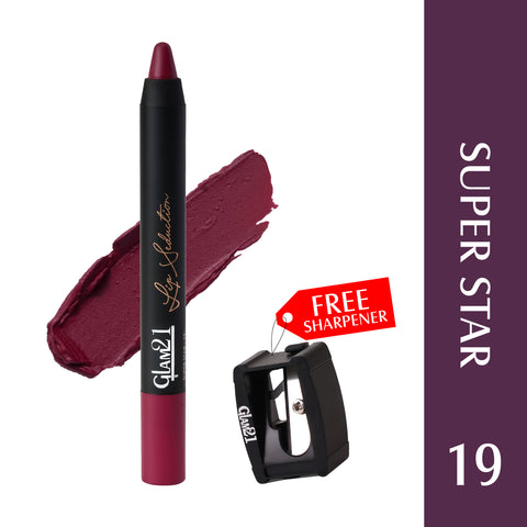 Glam21 Lip Seduction Non-Transfer Crayon Lipstick | Longlasting Creamy Matte Formula (Super Star-19, 2.8 g)