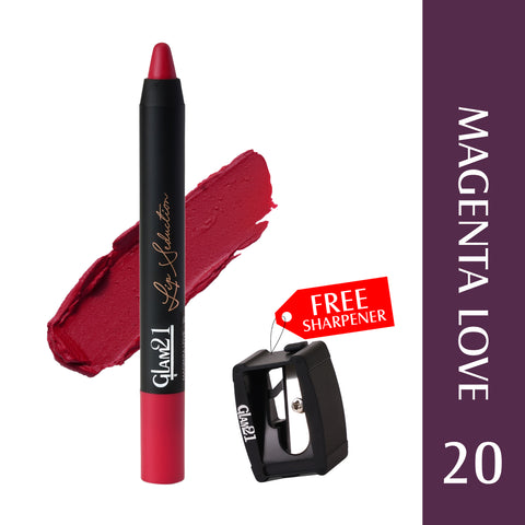 Glam21 Lip Seduction Non-Transfer Crayon Lipstick | Longlasting Creamy Matte Formula (Magenta Love-20, 2.8 g)