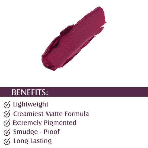 Glam21 Lip Seduction Non-Transfer Crayon Lipstick | Longlasting Creamy Matte Formula (French Wine-22, 2.8 g)