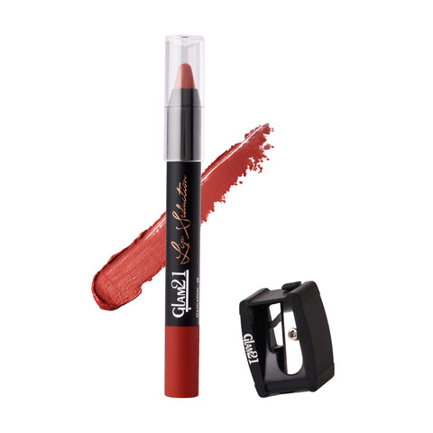 Glam21 Lip Seduction Non-Transfer Crayon Lipstick | Longlasting Creamy Matte Formula (Staycation-25, 2.8 g)