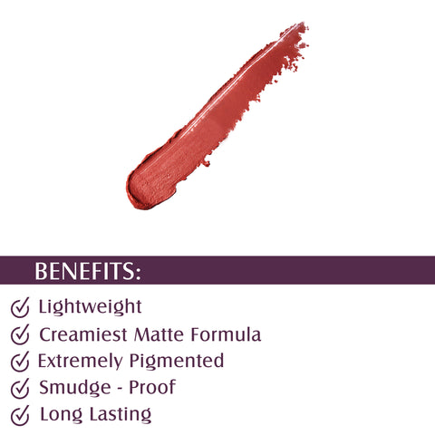 Glam21 Lip Seduction Non-Transfer Crayon Lipstick | Longlasting Creamy Matte Formula (Staycation-25, 2.8 g)