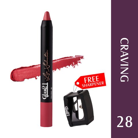 Glam21 Lip Seduction Non-Transfer Crayon Lipstick | Longlasting Creamy Matte Formula (Carving-28, 2.8 g)