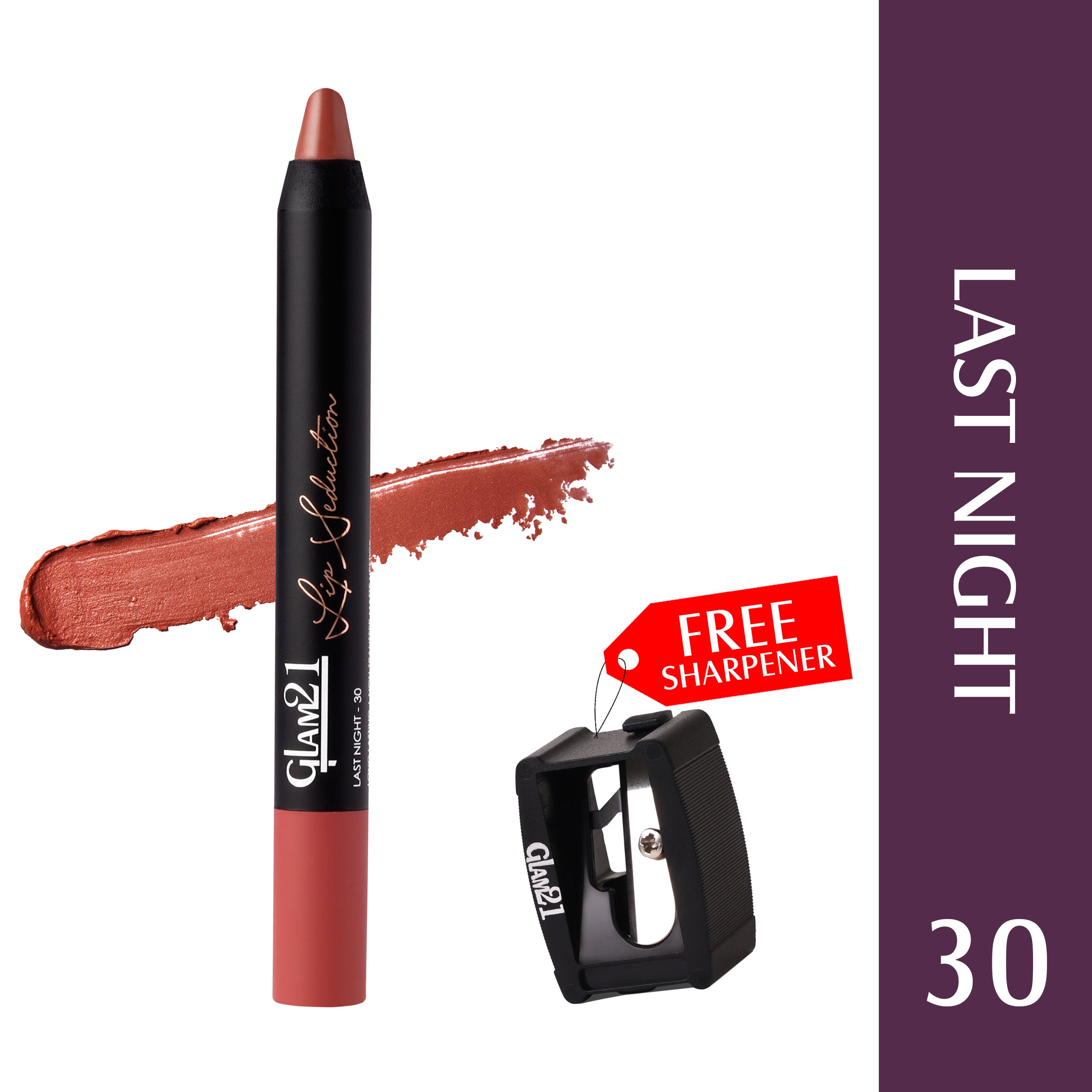 Glam21 Lip Seduction Non-Transfer Crayon Lipstick | Longlasting Creamy Matte Formula (Last Night-30, 2.8 g)