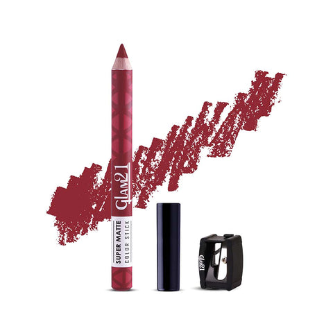 Glam21 Super Matte Colorstick Lip Crayon Smooth Matte Finish Ultra Pigmented, 3.5gm Red Power-03