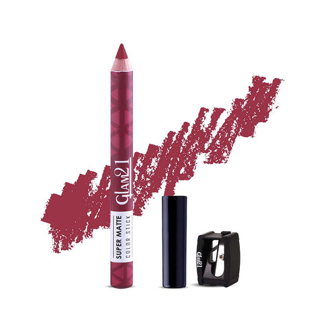 Glam21 Super Matte Colorstick Lip Crayon Smooth Matte Finish Ultra Pigmented, 3.5gm Gimme Maroon-08