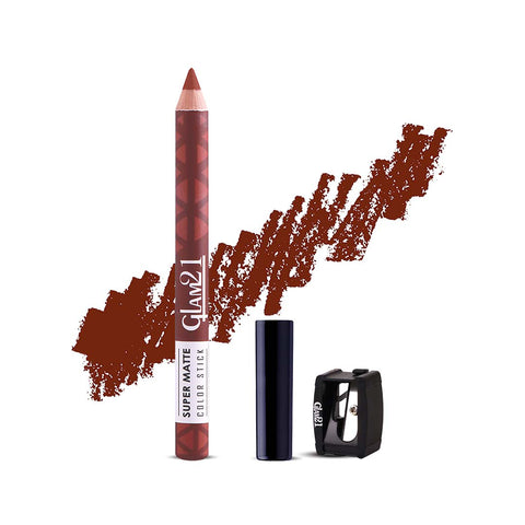 Glam21 Super Matte Colorstick Lip Crayon Smooth Matte Finish Ultra Pigmented, 3.5gm Maroon Melt-09