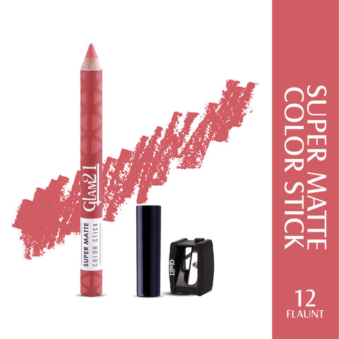 Glam21 Super Matte Colorstick Lip Crayon Smooth Matte Finish Ultra Pigmented, 3.5gm Flaunt-12