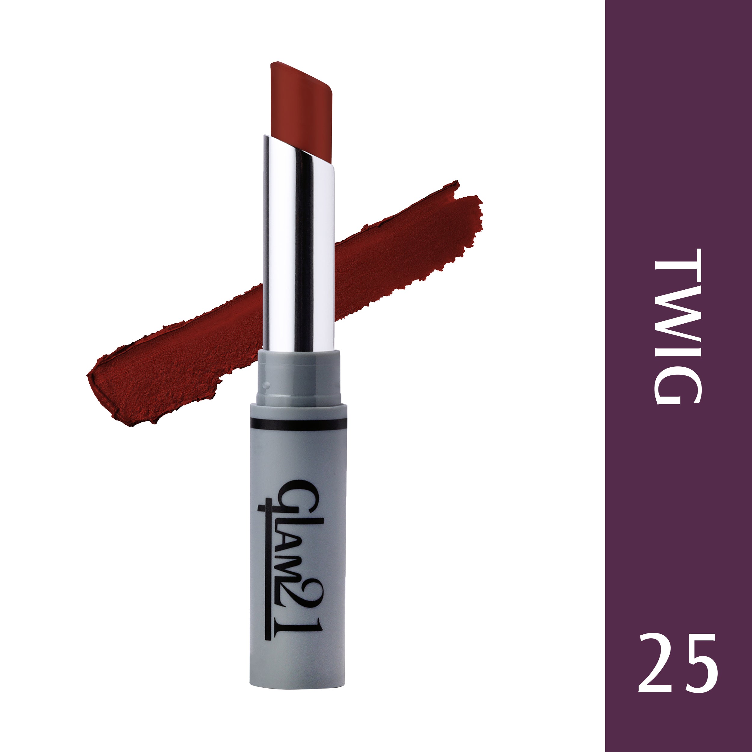 Glam21 Non Transfer Lipstick-Longlasting & Lightweight Creamy Matte Formula, 2.8g - Twig-25