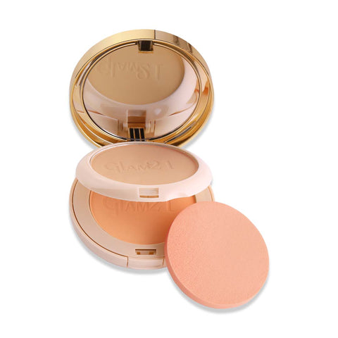 Glam21 Match Perfection Multi-Mineral Powder to Instant Oil Free Velvety Glow | 2-in-1 Compact (Olive, 20 g)