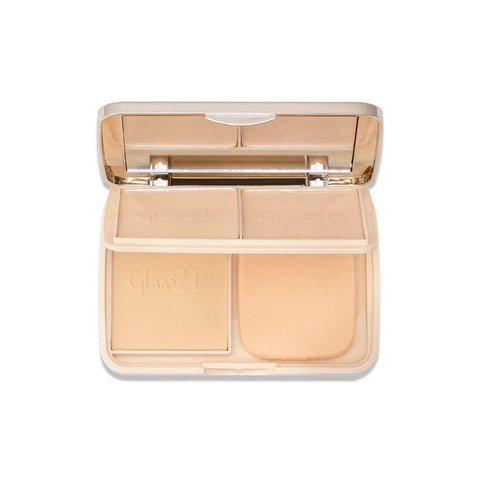 Glam21 3-in-1 Powder Cake Oil Control Compact Longlasting Soft Matte & Oil Free Formula Compact (Medium, 27 g)